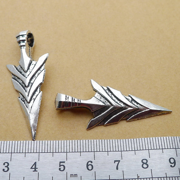 Newest 3Pcs 19*47mm Antique Silver Color Alloy Arrow Tibetan Charms Necklace Earring Pendant Accessory Charms For Jewelry Making