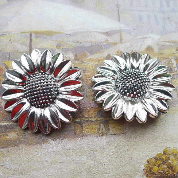 Newest 3Pieces 35*35mm Mixed Alloy Antique Silver Color Sunflower Charms Bracelet Pendant Accessory For DIY Jewelry Making