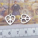 Newest 40Pieces 13*15mm Mixed Alloy Antique Silver Color Heart Hollow Charms Bracelet Pendant Accessory For DIY Jewelry Making