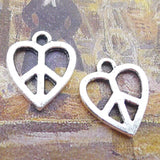 Newest 40Pieces 13*15mm Mixed Alloy Antique Silver Color Heart Hollow Charms Bracelet Pendant Accessory For DIY Jewelry Making