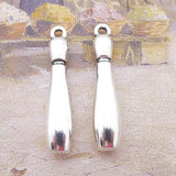 Newest 5Pcs 7*31mm Antique Silver Color Alloy Bowling Alley Charms Necklace Earrings Pendant For DIY Jewelry Making Wholesale