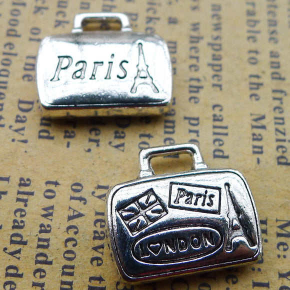 Newest 6Pieces 14*17mm Mixed Alloy Antique Silver Color Lady Purse Charms Keychain Pendant Accessory For DIY Jewelry Making