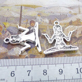 Newest 6Pieces 23*25mm Mixed Alloy Antique Silver Color Yoga Pharaoh Charms Bracelet Pendant Accessory For DIY Jewelry Making