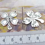 Newest 6Pieces 25*28mm Mixed Alloy Antique Silver Color Leaf Lucky Charms Earring Pendant Accessory For DIY Jewelry Making