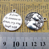 Newest 6Pieces 25*29mm Zinc Alloy Antique Silver Color Heart Words Charms Necklace Pendant Accessory For DIY Jewelry Handcraft