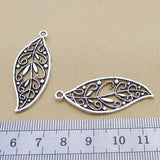 Newest 8Pieces 13*43mm Mixed Alloy Antique Silver Color Hollow Leaf Charms Fashion Chain Pendant Necklace For DIY Jewelry Making