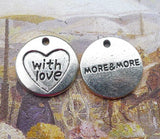 Newest 8Pieces 20*20mm Mixed Alloy Antique Silver Color Heart With Love Charms Necklace Pendant Accessory For DIY Jewelry Making