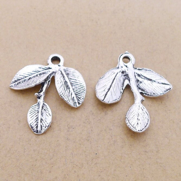 Newest 8Pieces 23*28mm Zinc Alloy Antique Silver Color Leaf Charms Earring Necklace Pendant Accessory For DIY Jewelry Handcraft