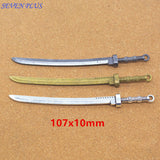 Newest Style 2 Pieces/Lot 10mm*107mm Antique Silver plated Antique Bronze Gun Black Big Size Metal Sword Charms For Diy Making