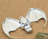 Newest Style 2 Pieces/Lot 40mm*60mm Antique Silver plated Or antique Bronze Diy Accessory Metal Bat Skull Charms For Jewelry