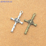 Newest Style 20 Pieces/Lot 25mm*47mm Antique Silver plated Or Antique Bronze Metal Spider Crosses Charms For Jewelry Making