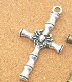 Newest Style 20 Pieces/Lot 25mm*47mm Antique Silver plated Or Antique Bronze Metal Spider Crosses Charms For Jewelry Making