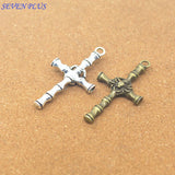 Newest Style 20 Pieces/Lot 25mm*47mm Antique Silver plated Or Antique Bronze Metal Spider Crosses Charms For Jewelry Making