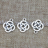 Newness 20 Pieces 19*15mm Mixed Alloy Antique Silver Color Chinese Knot Charms Keychain Pendant Accessory For DIY Jewelry Making
