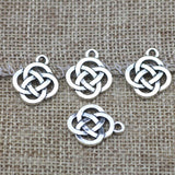 Newness 20 Pieces 19*15mm Mixed Alloy Antique Silver Color Chinese Knot Charms Keychain Pendant Accessory For DIY Jewelry Making