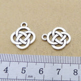 Newness 20 Pieces 19*15mm Mixed Alloy Antique Silver Color Chinese Knot Charms Keychain Pendant Accessory For DIY Jewelry Making
