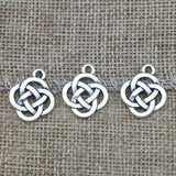 Newness 20 Pieces 19*15mm Mixed Alloy Antique Silver Color Chinese Knot Charms Keychain Pendant Accessory For DIY Jewelry Making