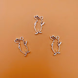 11*20MM 100pc Sterling Silver Hollow Out Gentleman Rabbit DIY Jewelry Accessories Earrings Necklace Alloy Pendant