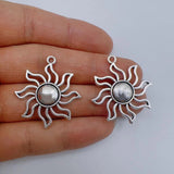 30*34MM 100pc Tibetan Silver Hollow Sun DIY Jewelry Accessories