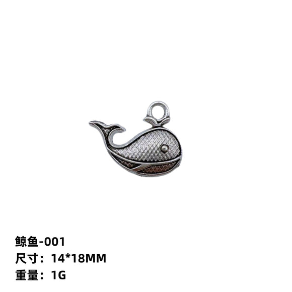 100pc Cute DIY 14*18mm Whale Cartoon Jewelry Making Charm Pendant Alloy Accessories for Earrings/Necklaces/Bracelets in Tibetan Silver