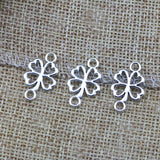 40 Pieces 12*20mm Mixed Alloy Antique Silver Color Flower Heart Hollow Charms Bracelet Pendant Accessory For DIY Jewelry Making