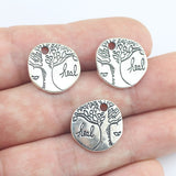Newest 10Pieces 16*16mm Mixed Alloy Antique Silver Color Tree of Life Charms Keychain Pendant Accessory For DIY Jewelry Making