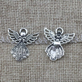 10Pieces/lot 27x24mm Antique Silver Color Angel Charms EF3662