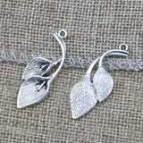 8 Piece 32*13mm Mixed Alloy Antique Silver Color Leaf Newness Charms Keychain Pendant Accessory For DIY Jewelry Making