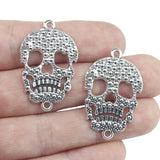 4 Pieces 22*34mm Antique Silver Color Skeleton Wicca Charms Bracelet Pendant For DIY Jewelry Making