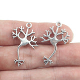 10 Pieces 21*33mm Antique Silver Color Never Cell Medical Charms Keychain For DIY Jewelry Making