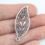 Newest 8Pieces 13*43mm Mixed Alloy Antique Silver Color Hollow Leaf Charms Fashion Chain Pendant Necklace For DIY Jewelry Making