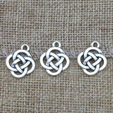 Newness 20 Pieces 19*15mm Mixed Alloy Antique Silver Color Chinese Knot Charms Keychain Pendant Accessory For DIY Jewelry Making