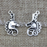50 Pieces/Lot 15mm*24mm Alloy Antique Silver Plated Lucky Unicorn Charms  DIY Bracelet Jewelry