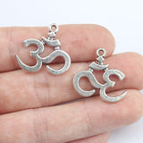 30 Pieces/Lot  21mm*22mm Alloy Antique Small Metal OM Charms Yoga Om Pendants Making DIY Handmade