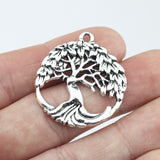 3pcs/lot  30*33mm The Tree Of Life Charm Alloy Antique Silver Color Hollow Round Life Tree Charms For DIY Jewelry Making