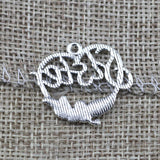 10 Pieces 23x27mm Antique Silver Color Sister Heart-shaped Pendant Charms DIY Handcraft Bracelets