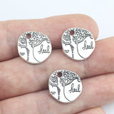 Newest 10Pieces 16*16mm Mixed Alloy Antique Silver Color Tree of Life Charms Keychain Pendant Accessory For DIY Jewelry Making