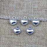3 Pieces/Lot 11*13mm Antique Silver Plated Double Sided Alloy Heart Charms Pendant For Diy Jewelry Making
