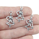 20 Pieces 15*26mm Newest Style Antique Silver Color Skeleton Wicca Charms  Pendant For DIY Jewelry Making