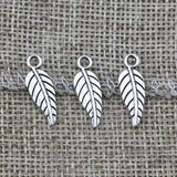40 Pieces 19x6mm Antique Silver Color  Tree Leaf Charms Pendants Earrings Jewelry  DIY Handmade Bracelets h0720