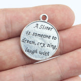 Newest 6Pieces 25*29mm Zinc Alloy Antique Silver Color Heart Words Charms Necklace Pendant Accessory For DIY Jewelry Handcraft