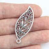 Newest 8Pieces 13*43mm Mixed Alloy Antique Silver Color Hollow Leaf Charms Fashion Chain Pendant Necklace For DIY Jewelry Making