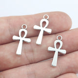 Newest 20Pieces 22*13mm Mixed Alloy Antique Silver Color Cross Charms Earrings Necklace Pendant Accessory For DIY Jewelry Making