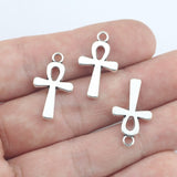 Newest 20Pieces 22*13mm Mixed Alloy Antique Silver Color Cross Charms Earrings Necklace Pendant Accessory For DIY Jewelry Making
