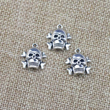10 Pieces 17*18mm Newest Style Alloy Antique Silver Color Skull Wicca Charms Pendant Accessory For DIY Jewelry Making