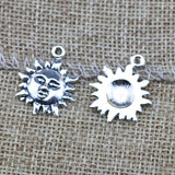 10pcs/lot Metal Alloy  Sun Small  Antique Silver Plated  DIY Hamdmade Jewelry Making Finding