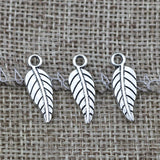 40 Pieces 19x6mm Antique Silver Color  Tree Leaf Charms Pendants Earrings Jewelry  DIY Handmade Bracelets h0720