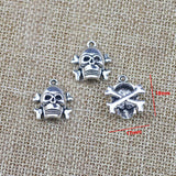 10 Pieces 17*18mm Newest Style Alloy Antique Silver Color Skull Wicca Charms Pendant Accessory For DIY Jewelry Making