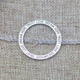 20 Pieces/Lot 36*36mm Antique Silver Plated Alloy Letter circular ring Charms Pendant For Diy Jewelry Making