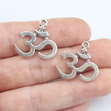30 Pieces/Lot  21mm*22mm Alloy Antique Small Metal OM Charms Yoga Om Pendants Making DIY Handmade